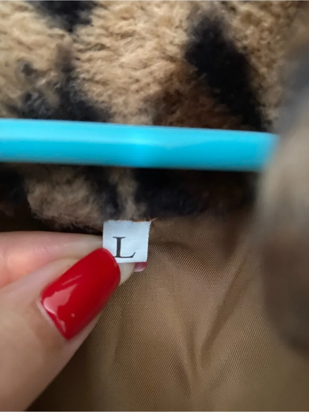 Leopard Print Faux Fur Coat - Brown/Tan - Picture 3 of 3